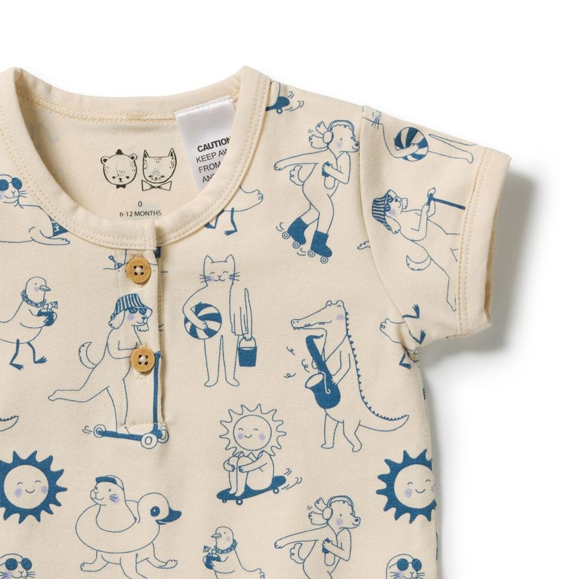 Tout Esr Magique Organic Henley Bodysuit