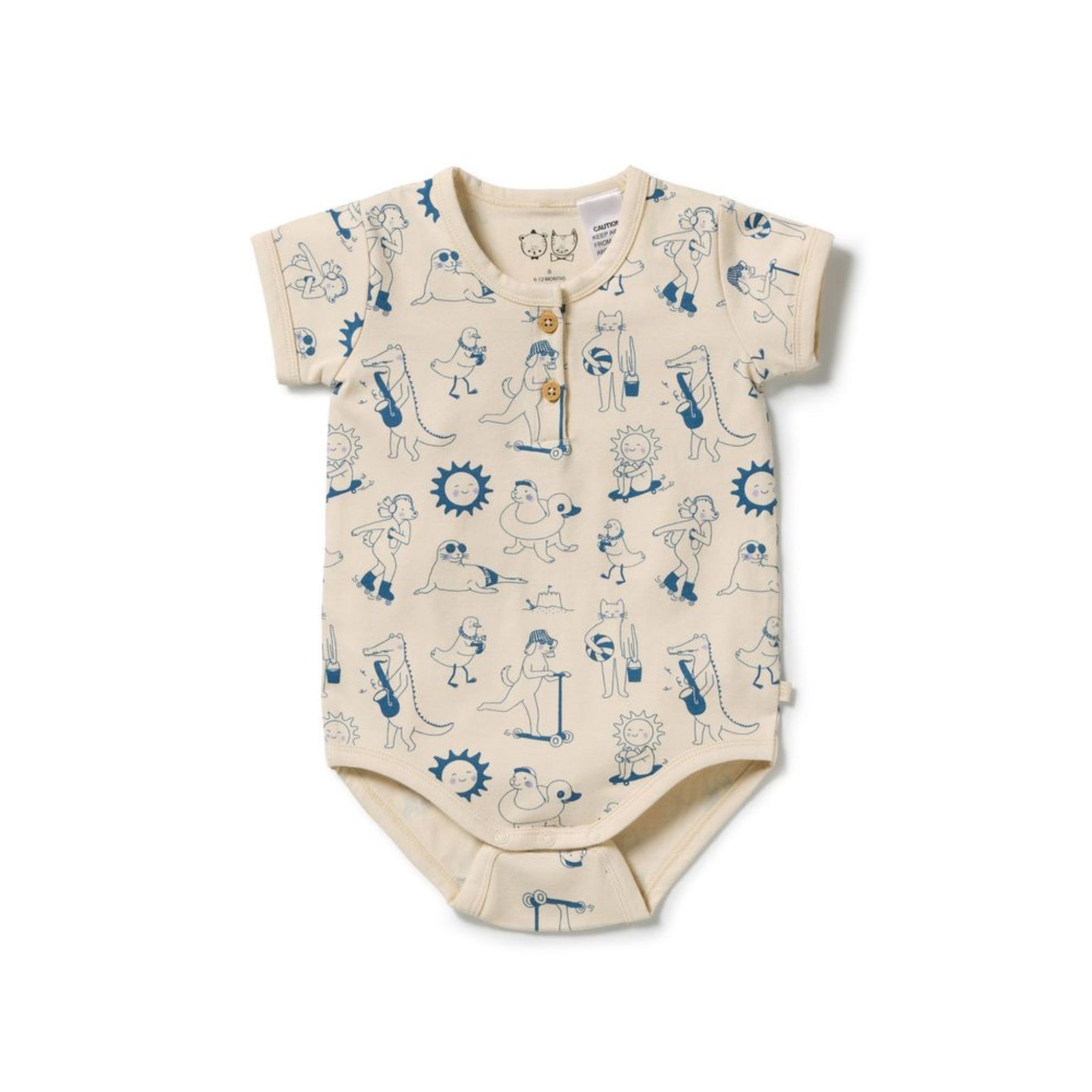 Tout Esr Magique Organic Henley Bodysuit