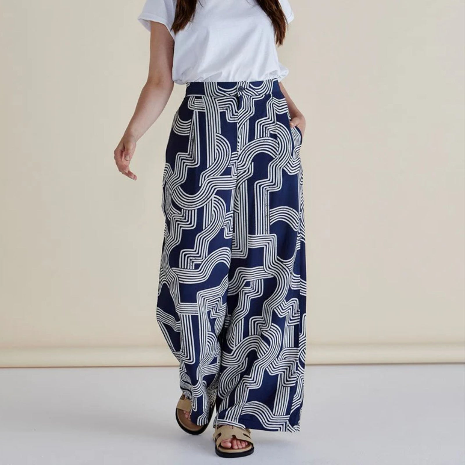 Zander Pant Navy Geo