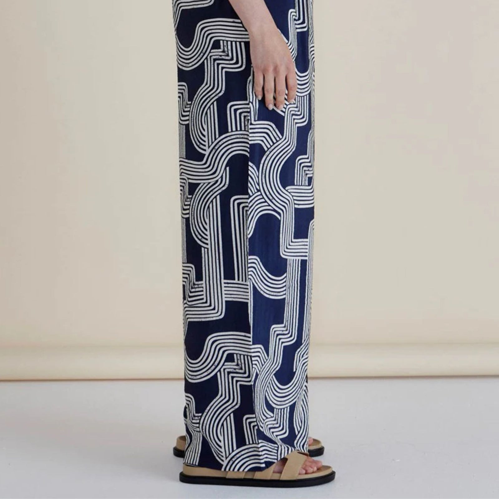 Zander Pant Navy Geo