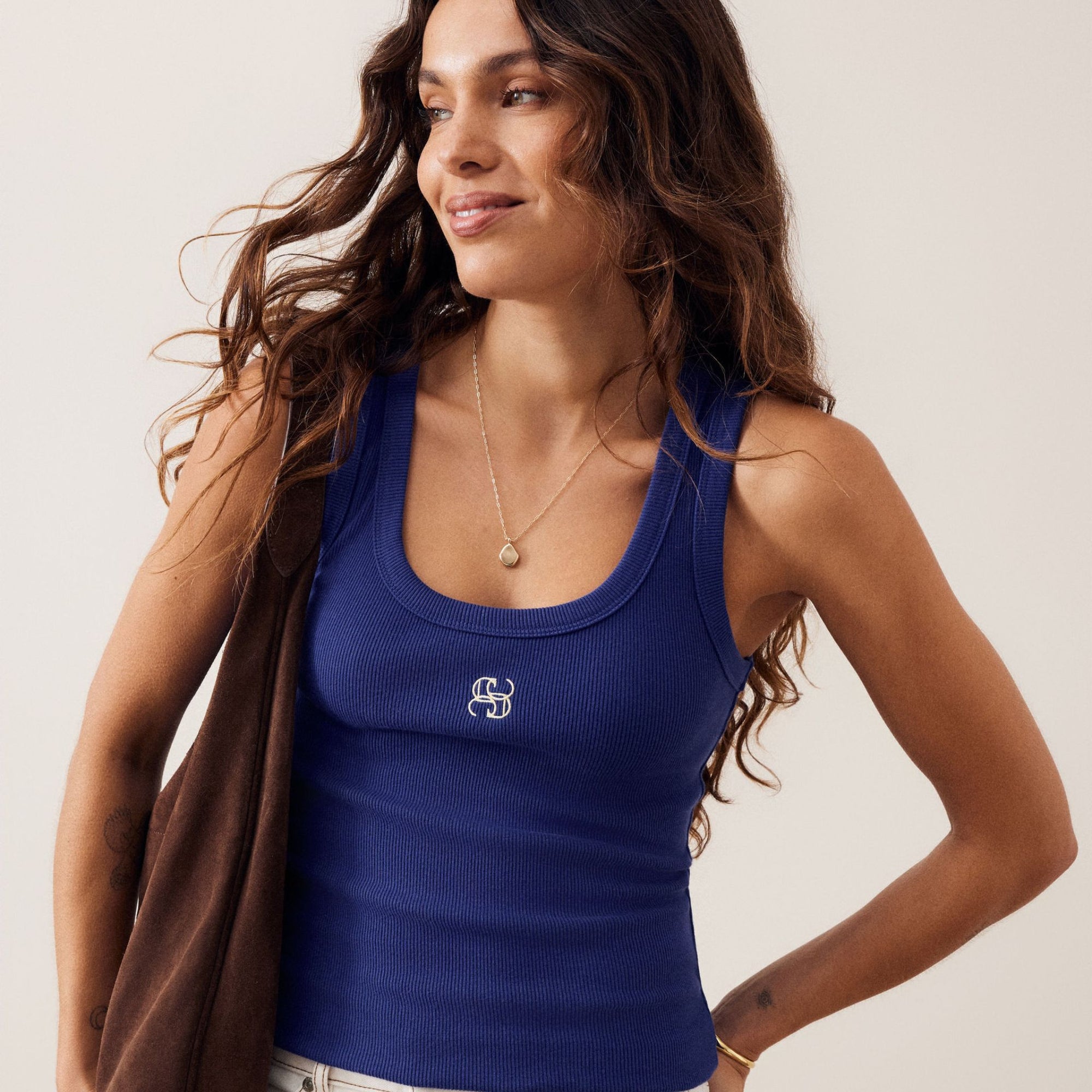 Zoe Contour Rib Scoop Tank