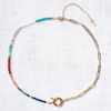 Multi-coloured Gemstone Necklace with Nautical Clasp