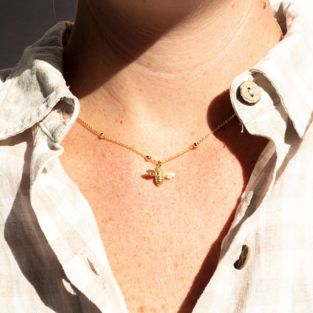 Bumble Bee Necklace - 18k Gold Filled