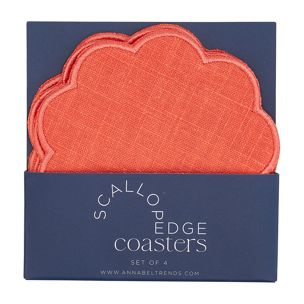 Stonewashed Scalloped Coaster Set