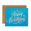 Happy Birthday (Holographic Foil) Blue Greeting Card