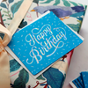 Happy Birthday (Holographic Foil) Blue Greeting Card
