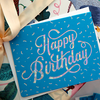 Happy Birthday (Holographic Foil) Blue Greeting Card