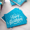 Happy Birthday (Holographic Foil) Blue Greeting Card