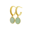 18k Gold Vermeil Jade Huggie Earrings