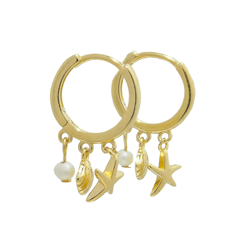 18k Gold Vermeil Mermaid Huggies