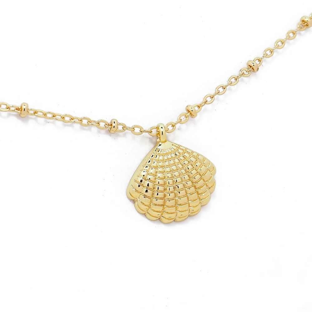 18k Gold Filled Half Shell Necklace