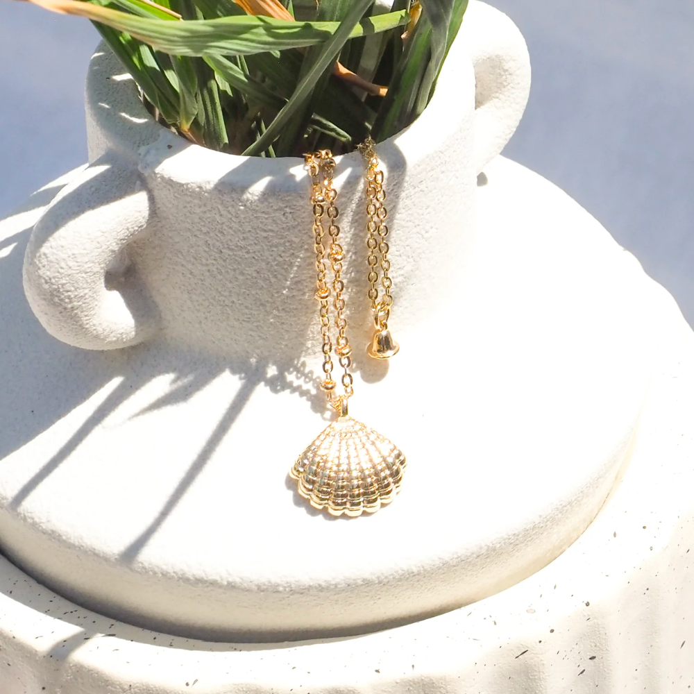 18k Gold Filled Half Shell Necklace