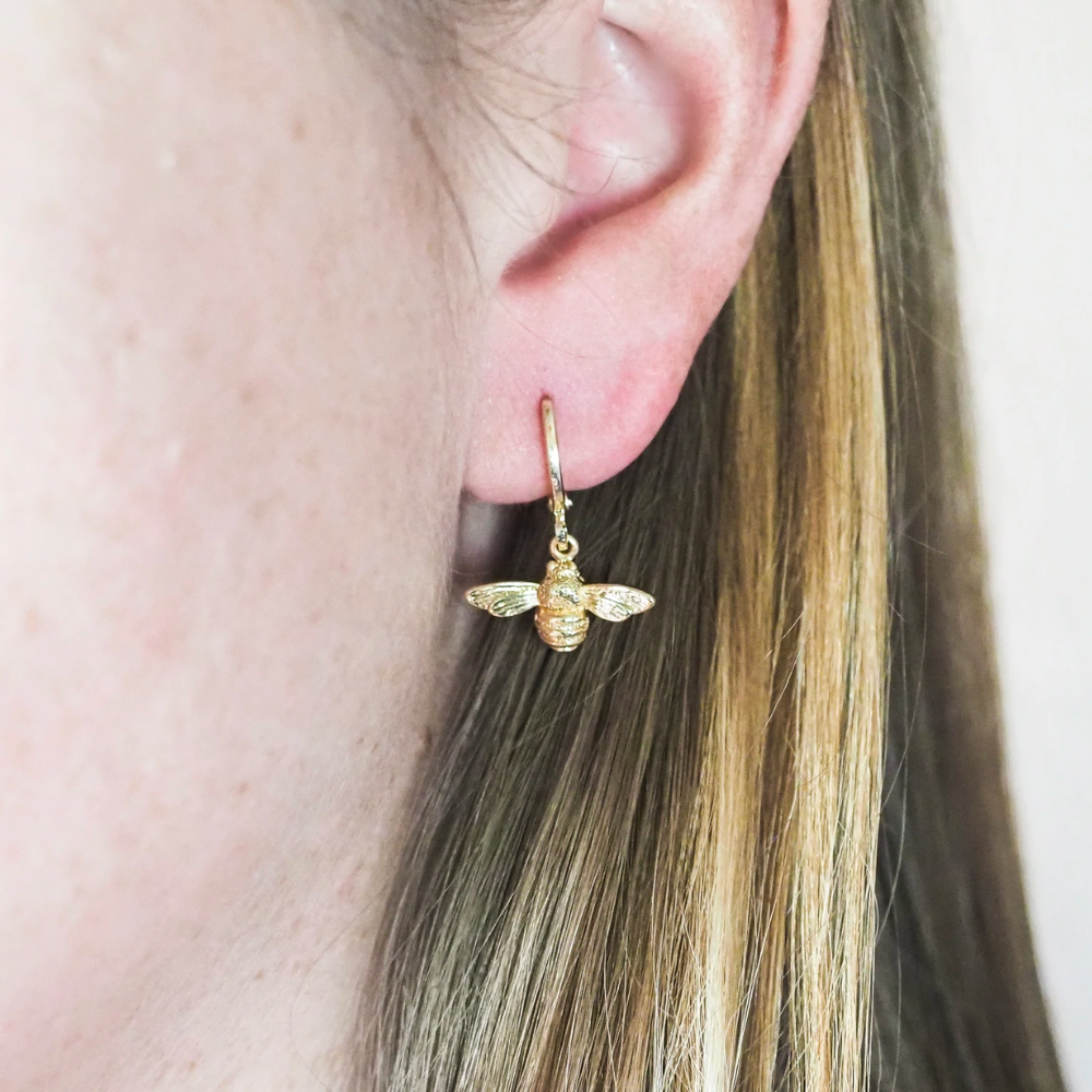 18k Gold Vermeil Bee Huggies