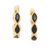 18k Gold Vermeil Black CZ Huggies