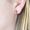 18k Gold Vermeil Black CZ Huggies