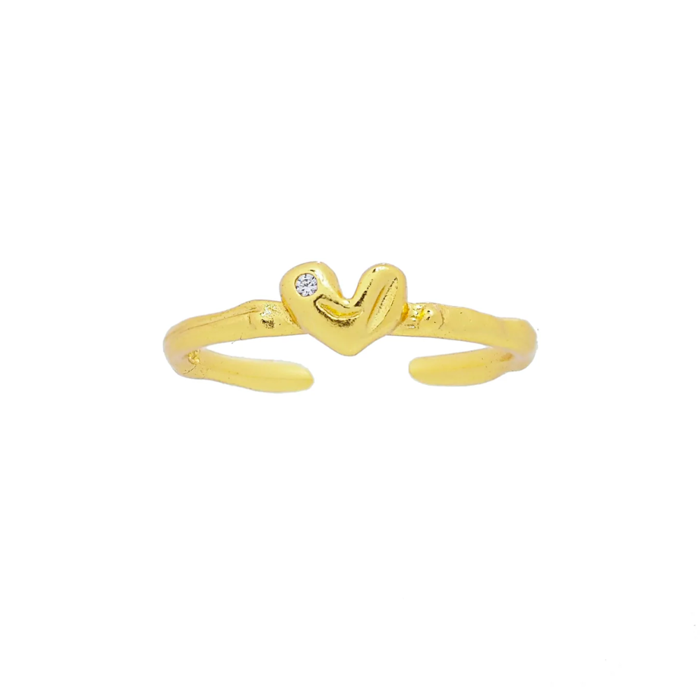 18K Gold Vermeil Organic Ring Heart