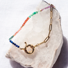 Multi-coloured Gemstone Necklace with Nautical Clasp