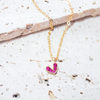 18K Gold Filled Purple Heart Necklace