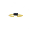 18K Gold Vermeil Black CZ Rectangle Ring