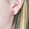 18k Gold Vermeil Green CZ Huggies