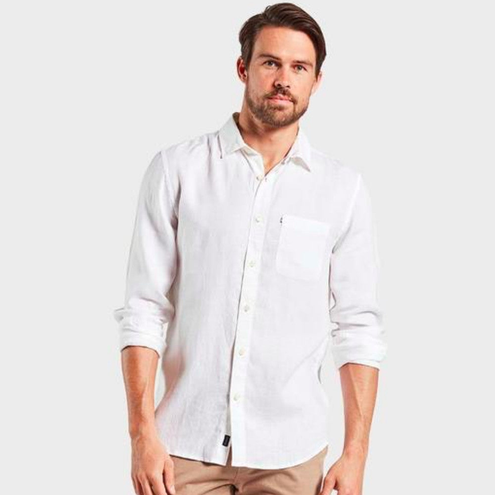 Men&#39;s Hampton Long Sleeve Linen Shirt