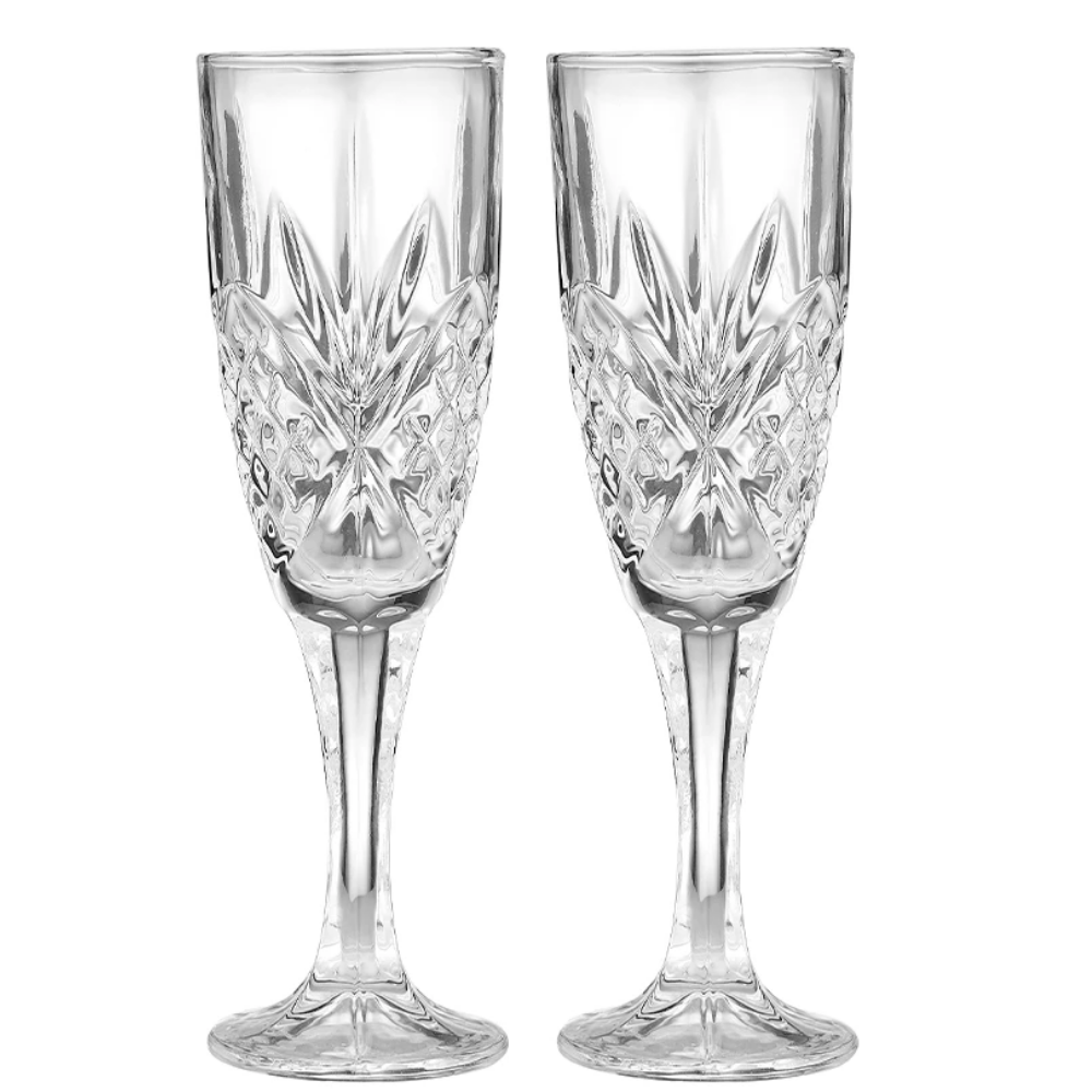 Ophelia Carved Champagne Glasses