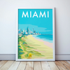 Miami Beach Gold Coast Travel Print