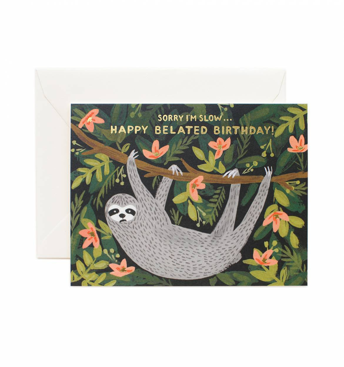 Greeting Card - Sloth Belated Birthday - Oxley and Moss