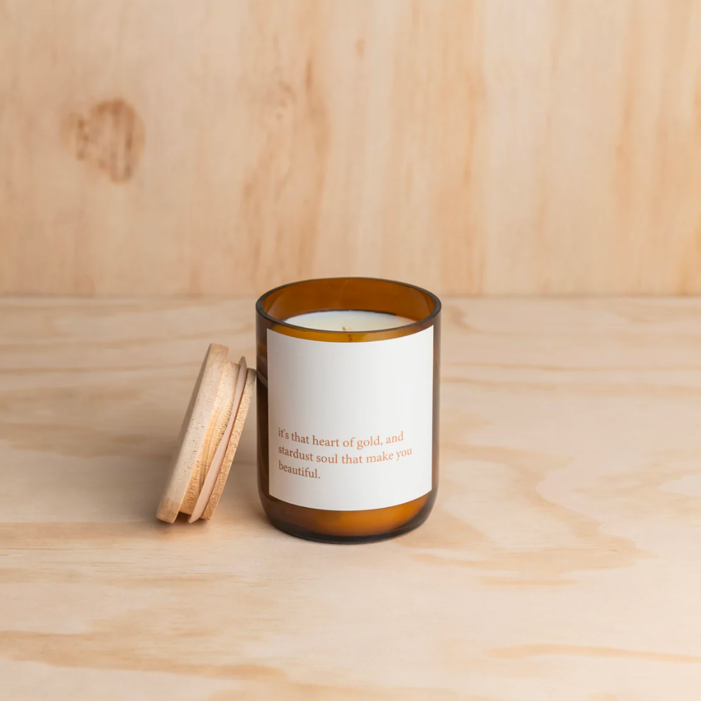 Heartfelt Quote Candle, Heart Of Gold